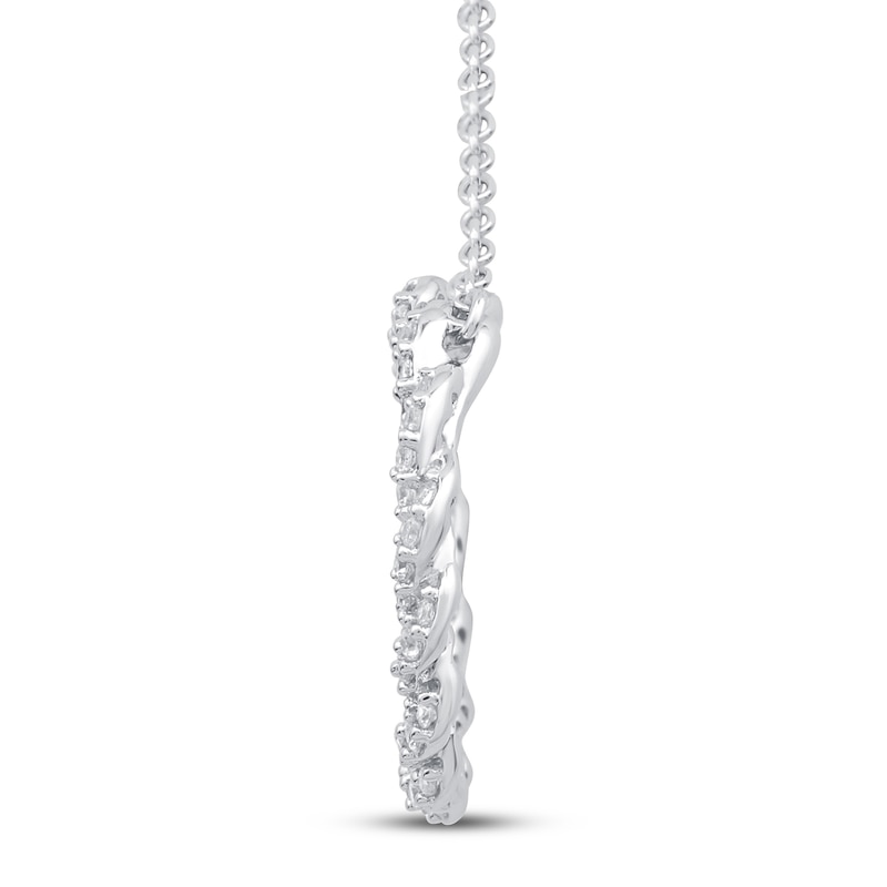 Circle of Gratitude® Collection 0.23 CT. T.W. Diamond Medium Twist Necklace in 10K White Gold – 19"
