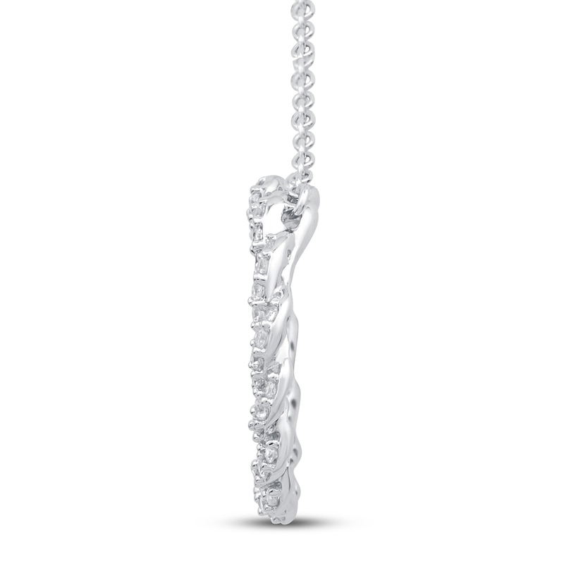 Main Image 3 of Circle of Gratitude® Collection 0.23 CT. T.W. Diamond Medium Twist Necklace in 10K White Gold – 19"