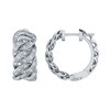 0.20 CT. T.W. Diamond Cuban Chain Link Hoop Earrings in Sterling Silver