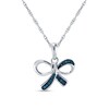 Thumbnail Image 1 of 0.05 CT. T.W. Blue Diamond Bow Pendant in Sterling Silver