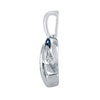 Thumbnail Image 2 of 0.05 CT. T.W. Blue Diamond Bow Pendant in Sterling Silver