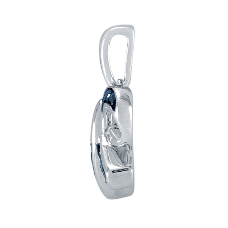 0.05 CT. T.W. Blue Diamond Bow Pendant in Sterling Silver
