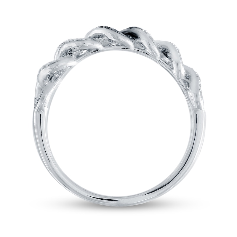 0.22 CT. T.W. Cuban Chain Link Ring in Sterling Silver