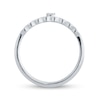0.09 CT. T.W. Diamond Split Double Row Scallop Edge Ring in Sterling Silver