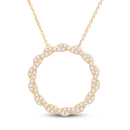 Circle of Gratitude® Collection 0.45 CT. T.W. Diamond Large Twist Necklace in 10K Gold – 19&quot;