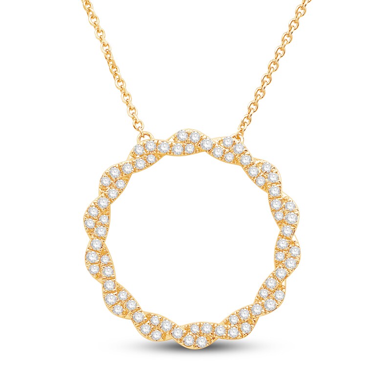 Circle of Gratitude® Collection 0.45 CT. T.W. Diamond Large Twist Necklace in 10K Gold – 19"