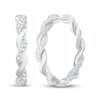 Thumbnail Image 1 of Circle of Gratitude® Collection 0.23 CT. T.W. Diamond and Polished Twist Hoop Earrings in 10K White Gold