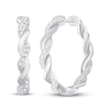 Thumbnail Image 0 of Circle of Gratitude® Collection 0.23 CT. T.W. Diamond and Polished Twist Hoop Earrings in 10K White Gold