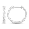 Thumbnail Image 2 of Circle of Gratitude® Collection 0.23 CT. T.W. Diamond and Polished Twist Hoop Earrings in 10K White Gold