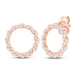 Circle of Gratitude® Collection 0.23 CT. T.W. Diamond Twist Stud Earrings in 10K Rose Gold