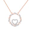 Thumbnail Image 0 of Circle of Gratitude® Collection 0.09 CT. T.W. Diamond and Polished Twist with Loop Heart Necklace in 10K Rose Gold – 19"