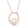 Thumbnail Image 4 of Circle of Gratitude® Collection 0.09 CT. T.W. Diamond and Polished Twist with Loop Heart Necklace in 10K Rose Gold – 19"