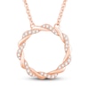 Circle of Gratitude® Collection 0.23 CT. T.W. Diamond and Polished Twist Necklace in 10K Rose Gold – 19"