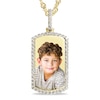 Thumbnail Image 1 of 1.06 CT. T.W. Diamond Frame Engravable Photo Dog Tag Pendant in 10K Gold (1 Image and 4 Lines) - 24"
