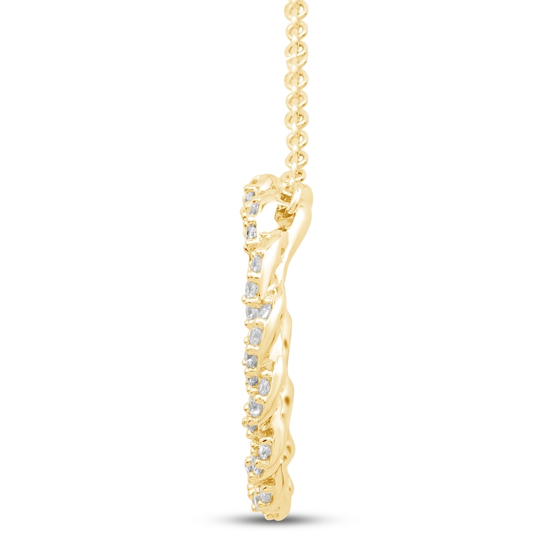 Main Image 3 of Circle of Gratitude® Collection 0.23 CT. T.W. Diamond Medium Twist Necklace in 10K Gold – 19"
