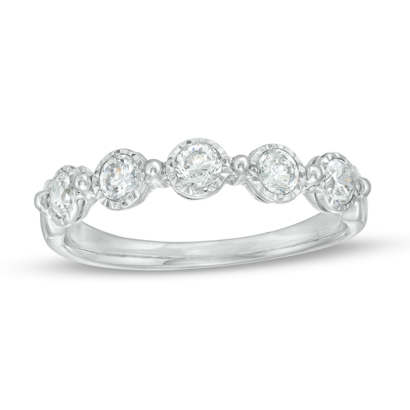 0.50 CT. T.W. Diamond Beaded Five Stone Anniversary Band in 10K Gold|Peoples Jewellers