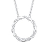 Thumbnail Image 0 of Circle of Gratitude® Collection 0.09 CT. T.W. Diamond and Polished Twist Necklace in Sterling Silver – 19"