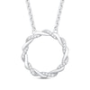 Thumbnail Image 1 of Circle of Gratitude® Collection 0.09 CT. T.W. Diamond and Polished Twist Necklace in Sterling Silver – 19"