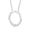 Thumbnail Image 2 of Circle of Gratitude® Collection 0.09 CT. T.W. Diamond and Polished Twist Necklace in Sterling Silver – 19"