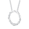 Thumbnail Image 3 of Circle of Gratitude® Collection 0.09 CT. T.W. Diamond and Polished Twist Necklace in Sterling Silver – 19"