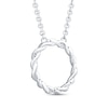 Thumbnail Image 3 of Circle of Gratitude® Collection 0.09 CT. T.W. Diamond and Polished Twist Necklace in Sterling Silver – 19"
