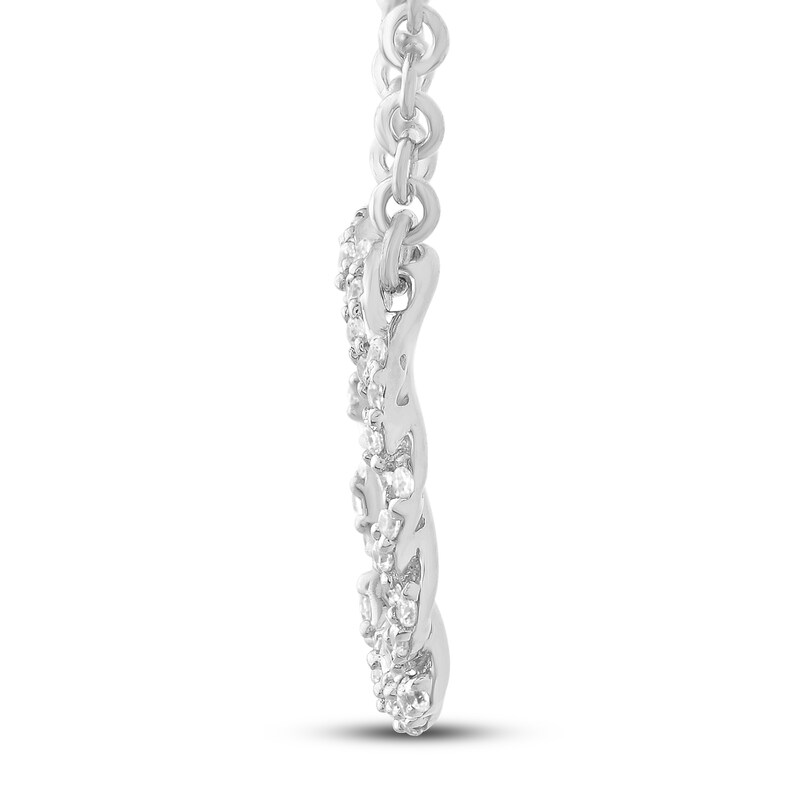 Main Image 3 of Circle of Gratitude® Collection 0.12 CT. T.W. Diamond Small Twist Necklace in 10K White Gold – 19"