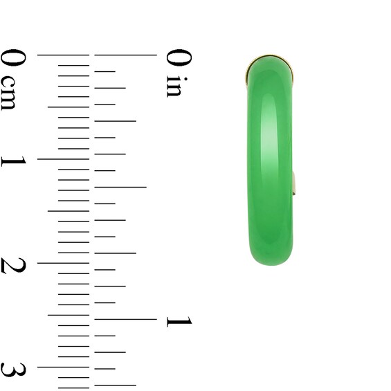 Dyed Jade Tube J-Hoop Earrings in 14K Gold