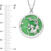 Thumbnail Image 2 of 22.0mm Dyed Jade Textured Dragon Circle Pendant in Sterling Silver