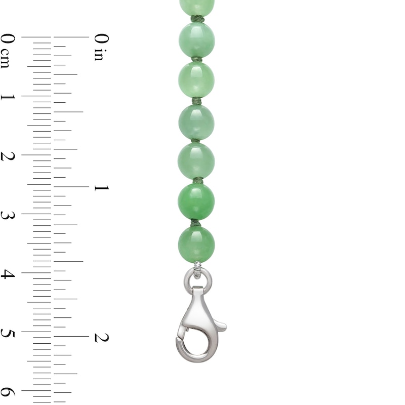 6.0-10.0mm Dyed Jade Graduated Strand Necklace in Sterling Silver – 20"