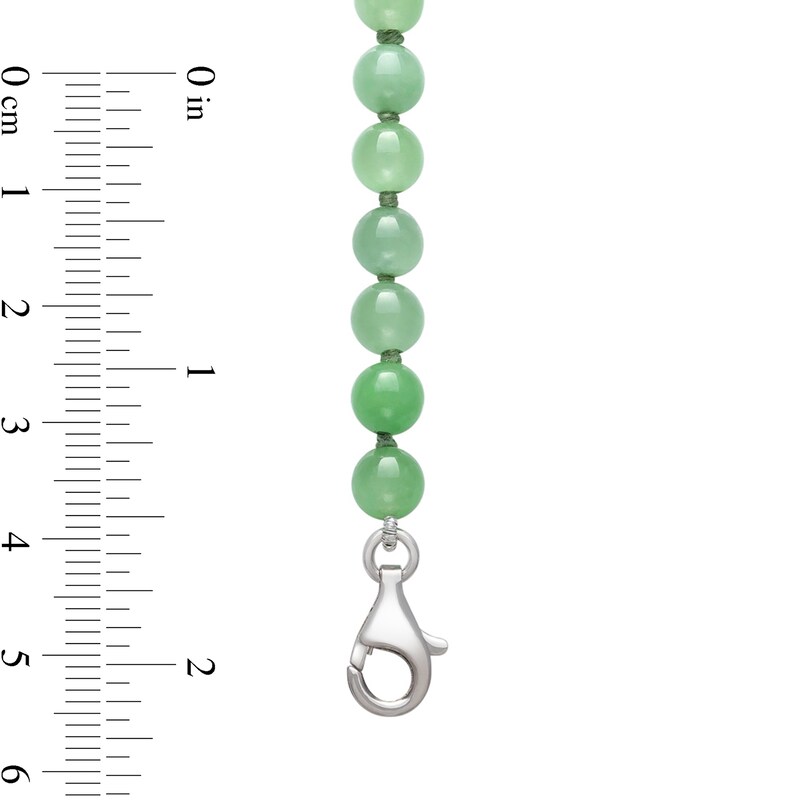 6.0-10.0mm Dyed Jade Graduated Strand Necklace in Sterling Silver – 20"