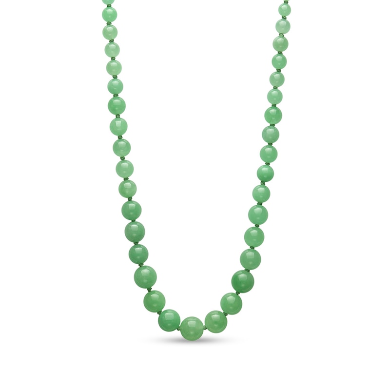6.0-10.0mm Dyed Jade Graduated Strand Necklace in Sterling Silver – 20"