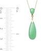 Thumbnail Image 2 of Pear-Shaped Dyed Jade Double Drop Necklace in 10K Gold