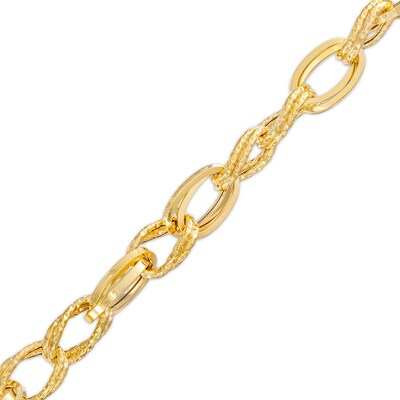 Diamond-Cut 5.6mm Link Chain Bracelet in Hollow 14K Gold – 7.5"