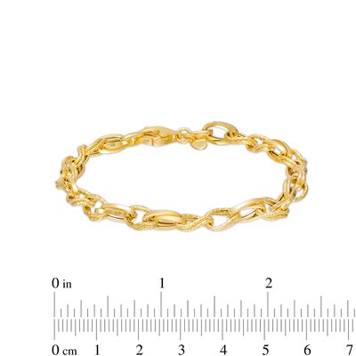 Diamond-Cut 5.6mm Link Chain Bracelet in Hollow 14K Gold – 7.5"