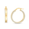 20.0mm Glitter Enamel Outer Edge Tube Hoop Earrings in 14K Gold
