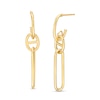 Thumbnail Image 0 of Italian Gold Mariner and Paper Clip Chain Link Drop Earrings in 14K Gold