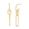 Thumbnail Image 1 of Mariner and Paper Clip Chain Link Drop Earrings in 14K Gold
