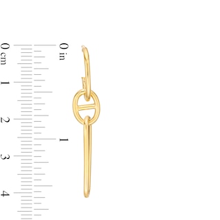 Mariner and Paper Clip Chain Link Drop Earrings in 14K Gold