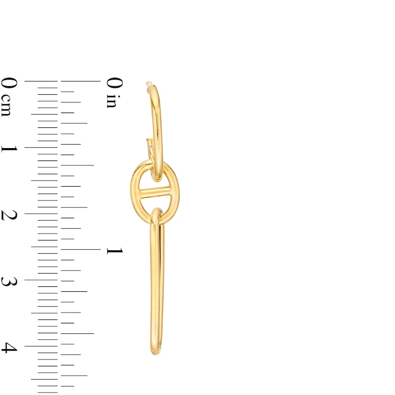 Main Image 2 of Mariner and Paper Clip Chain Link Drop Earrings in 14K Gold