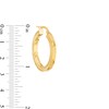 20.0mm Diamond-Cut Square Tube Hoop Earrings in 14K Gold
