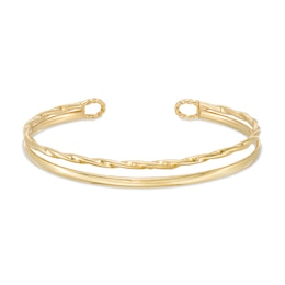 Twisted Double Open Bangle in 10K Gold