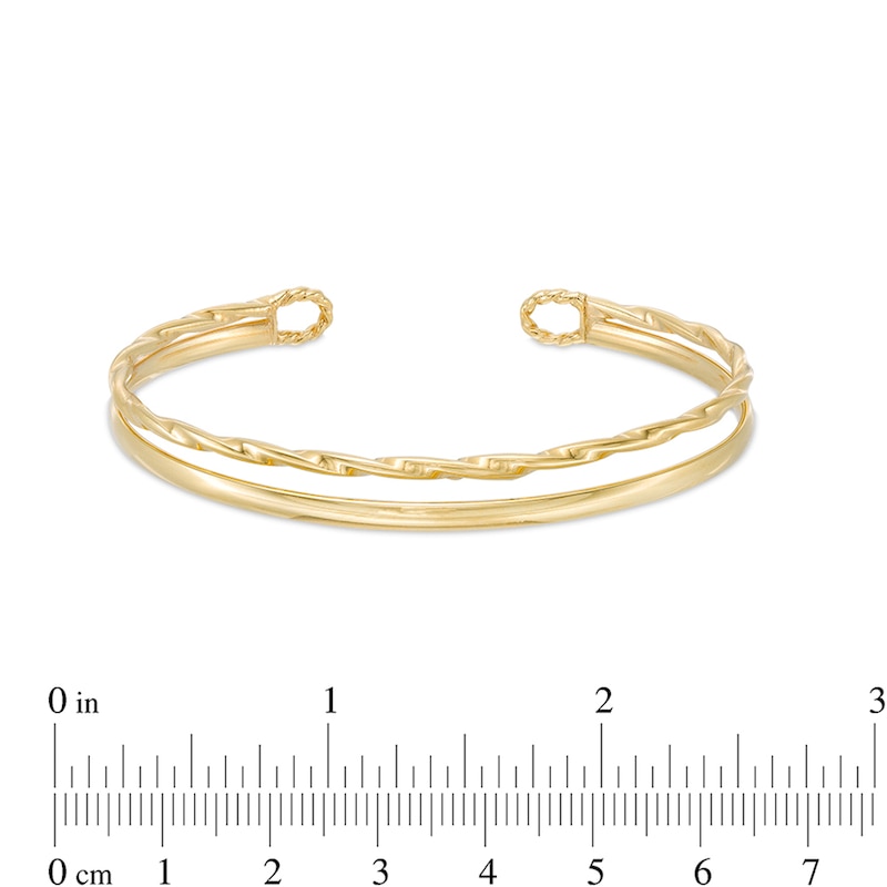 Main Image 3 of Twisted Double Open Bangle in 10K Gold