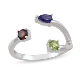 Mother's Gemstone Open Shank Ring (3 Stones)