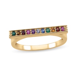 Mother's Gemstone Bar Ring (11 Stones)