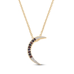 Mother's Gemstone Beaded Crescent Moon Pendant (9 Stones)