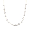 Thumbnail Image 1 of 6.5-8.5mm Freshwater Cultured Pearl Bead Station Necklace in Sterling Silver with 18K Gold Plate