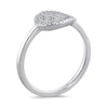 Thumbnail Image 2 of 0.15 CT. T.W. Pear-Shaped Multi-Diamond Sideways Teardrop Ring in 10K White Gold