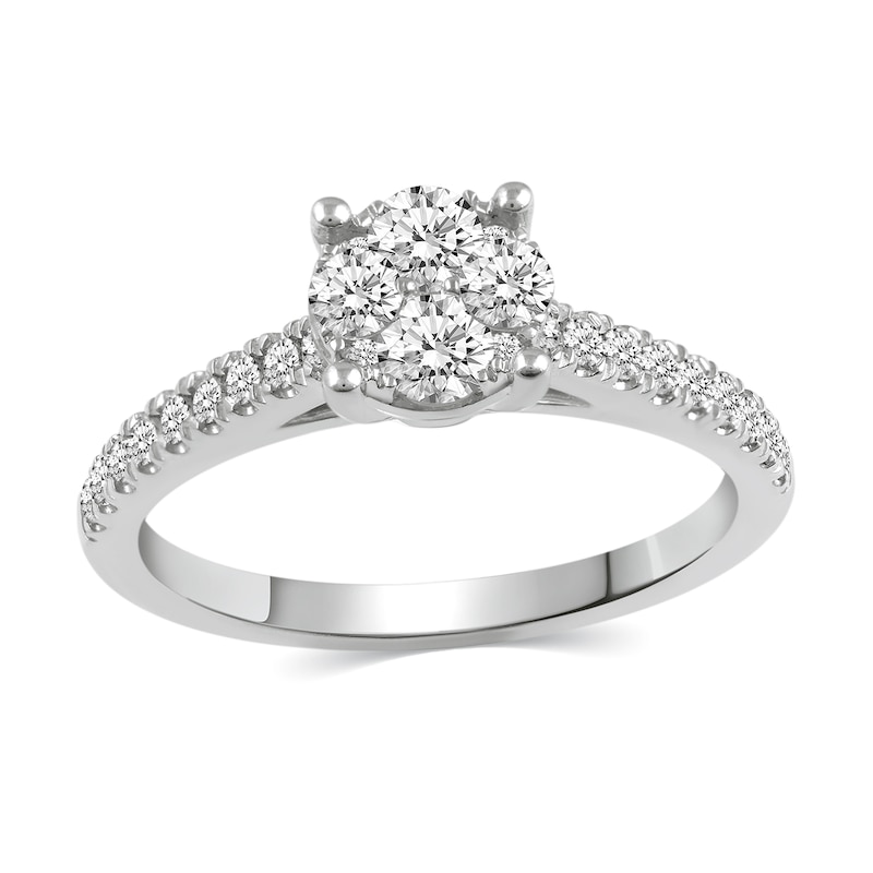 0.69 CT. T.W. Multi-Diamond Engagement Ring in 14K White Gold|Peoples Jewellers