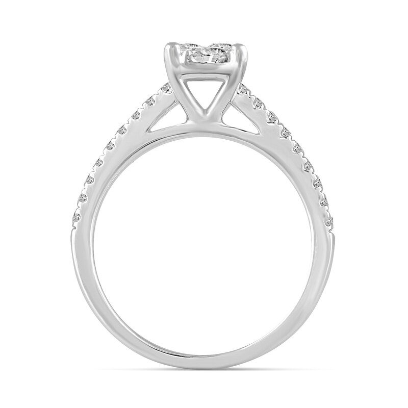 0.69 CT. T.W. Pear-Shaped Multi-Diamond Engagement Ring in 14K White Gold