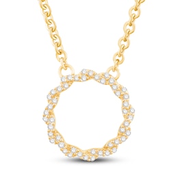Circle of Gratitude® Collection 0.12 CT. T.W. Diamond Small Twist Necklace in 10K Gold – 19&quot;